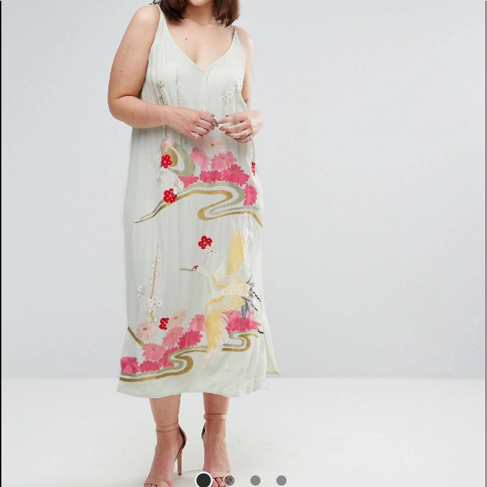 ASOS Curve Floral Embroidered Slip Dress
